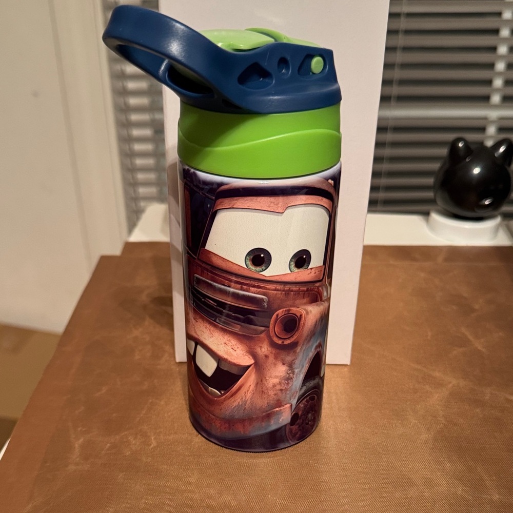 Kids Cars Themed Water Bottle - Blue and Green